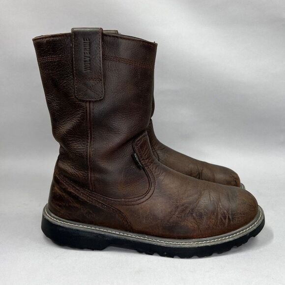 Wolverine Floorhand Boots Men's Size 12 Brown Leather 10” Waterproof Wellington - Picture 1 of 10